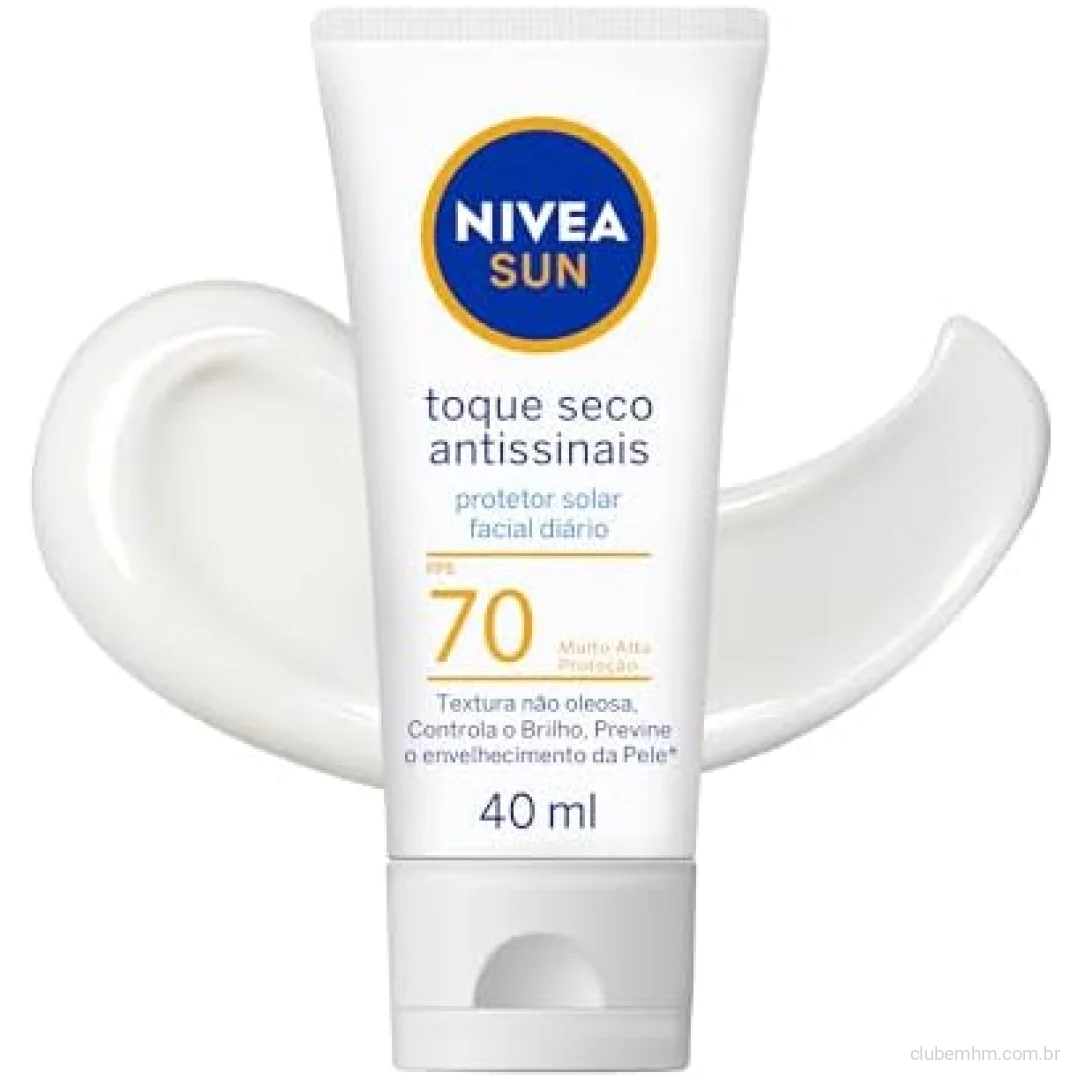 NIVEA SUN Protetor Solar Facial Toque Seco Antissinais FPS 70 40ml