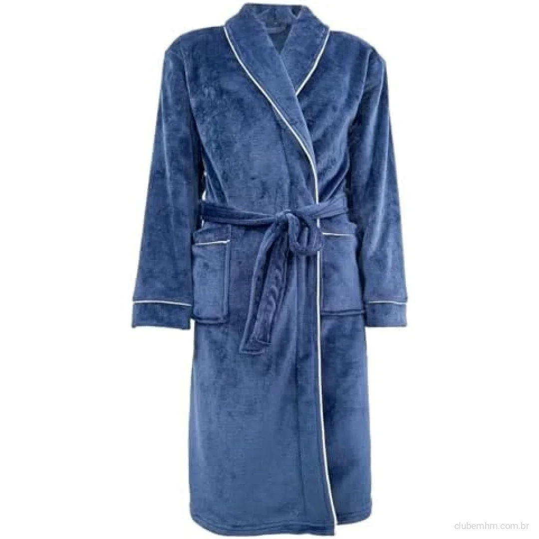 Camesa Roupão Neo Velour Flannel Aveludado 220g/m2 Tamanho P - Marinho