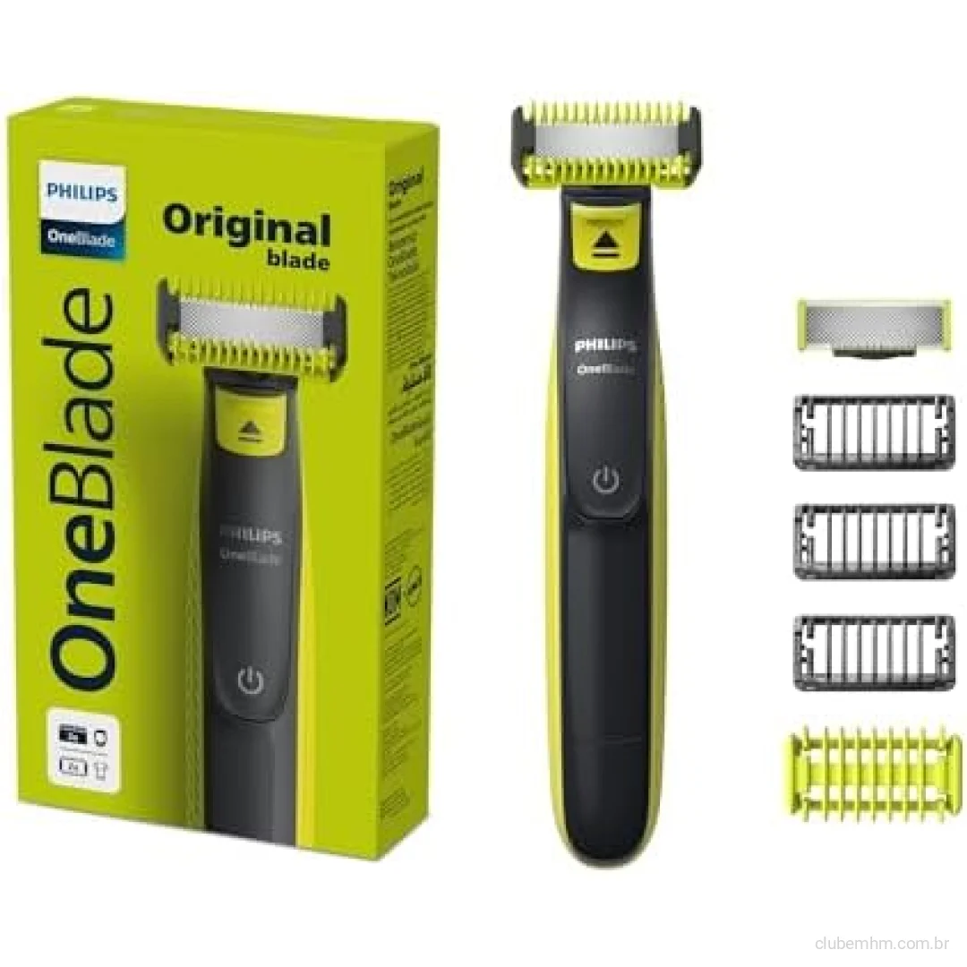 Philips OneBlade Barbeador e Aparador para Rosto & Corpo: Raspa, Apara e Contorna | Tecnologia de Proteção Dupla | Para todos os tipos de pele e barba | À prova d'água | Máquina de Barbear | QP2824