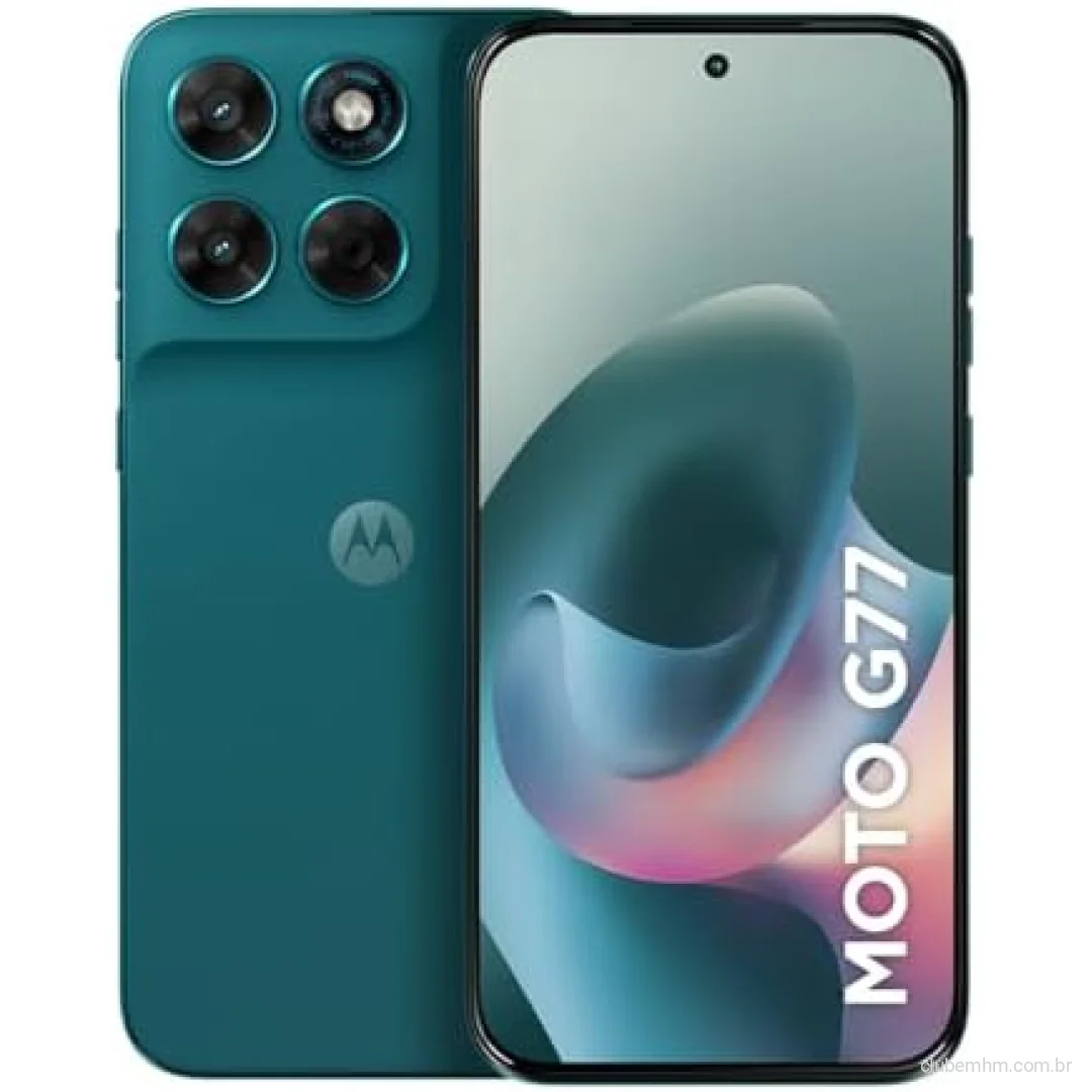 Smartphone Motorola Moto G77 5G - 256GB 24GB (8GB RAM + 16GB RAM Boost) camera 108MP Ultra-Pixel, tela 1.5K extreme Amoled 120hz, ultrarresistente - Verde Escuro