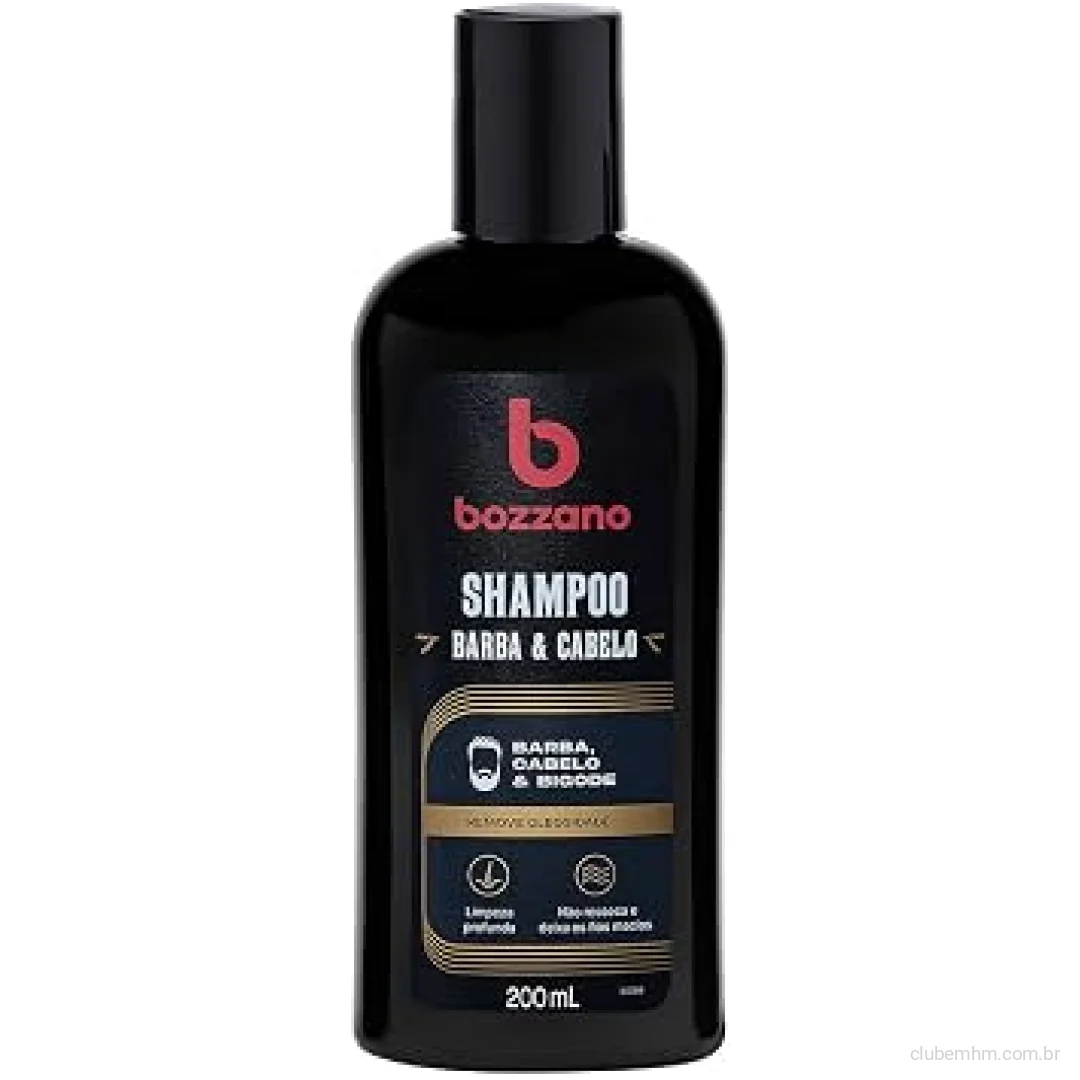 Bozzano Shampoo Para Barba Cabelo E Bigode 200Ml