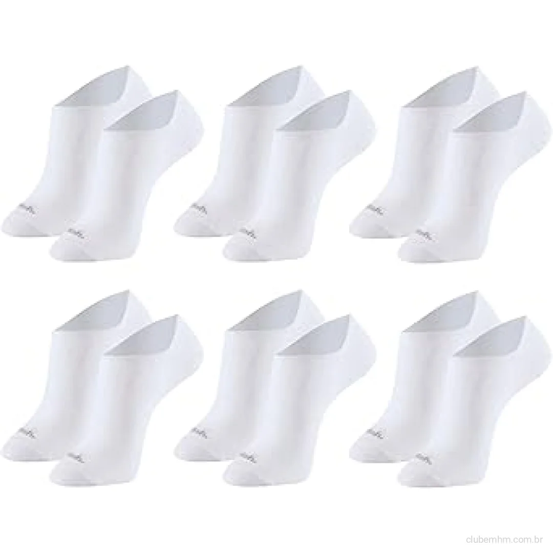 Kit 6 Pares Meia Sapatilha Invisível Mash com Faixa Tensora Esportiva Active Unissex Adulto